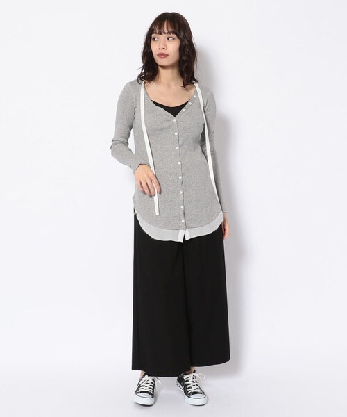 ADDICT NOIR（アディクトノアー）の「【別注】ADDICT NOIR/アディクト ノアー/リブ カーディガン（トップス・BLACK/GREY・F）」の9枚目の写真