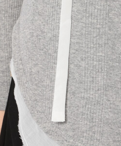 ADDICT NOIR（アディクトノアー）の「【別注】ADDICT NOIR/アディクト ノアー/リブ カーディガン（トップス・BLACK/GREY・F）」の6枚目の写真