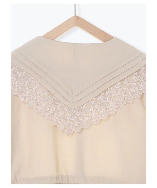 ehka sopo（エヘカソポ）の「≪USED≫レースピンタック衿チュニックブラウス（トップス・オフホワイト/ベージュ/ミント・F）」の6枚目の写真