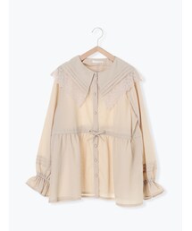 ehka sopo | ≪USED≫レースピンタック衿チュニックブラウス(トップス)