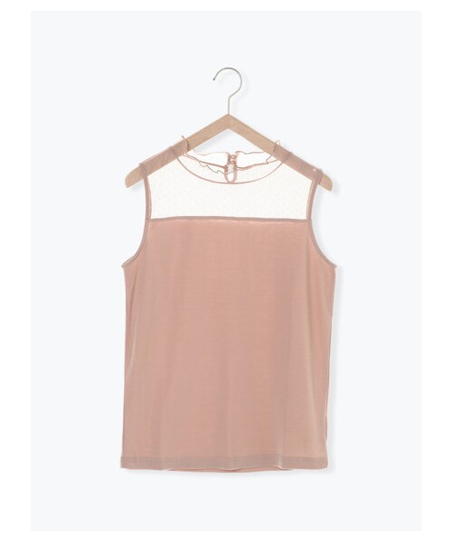 ehka sopo（エヘカソポ）の「ドットチュールインナー（トップス・アイボリー/ブラック/ベージュ/ブラウン・F）」の10枚目の写真