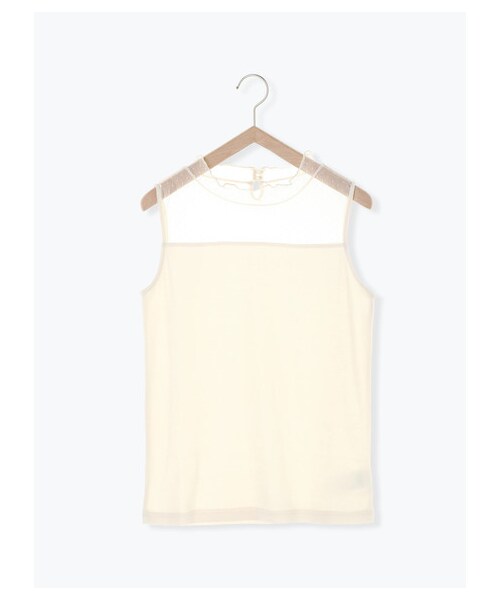 ehka sopo（エヘカソポ）の「ドットチュールインナー（トップス・アイボリー/ブラック/ベージュ/ブラウン・F）」の8枚目の写真