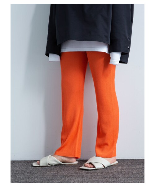 GARAGE OF GOOD CLOTHING(ガレージオブグッドクロージング)の「【Special Price】Gli 透かしリブパンツ(パンツ・ブラック/ベージュ/オレンジ・F)」の6枚目の写真