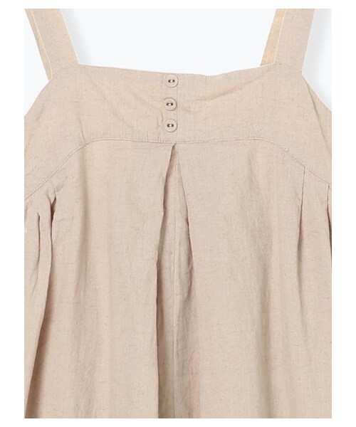 Samansa Mos2（サマンサ モスモス）の「【Special Price】リネン混ゆるサロペットパンツ（オールインワン・サロペット・ブラック/ベージュ/ブルー・F）」の3枚目の写真