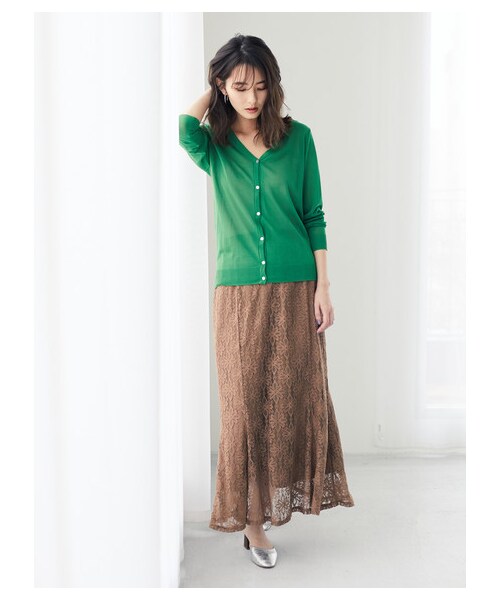 Green　Parks（グリーンパークス）の「【Special Price】・Petit Fleur レースマーメイドスカート（スカート・ブラック/モカ/カーキ・F）」の2枚目の写真