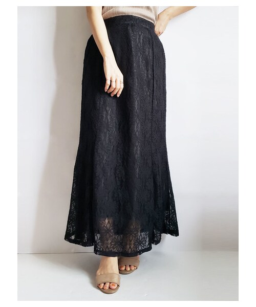 Green　Parks（グリーンパークス）の「【Special Price】・Petit Fleur レースマーメイドスカート（スカート・ブラック/モカ/カーキ・F）」の15枚目の写真