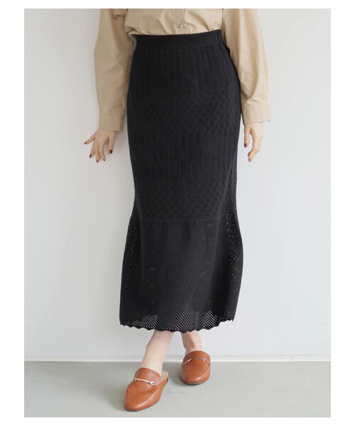 Green Parks(グリーンパークス)の「【Special Price】・SUGAR SPOON レースアミニットスカート(スカート・ブラック/ベージュ/モカ/ライトカーキ・F)」の2枚目の写真