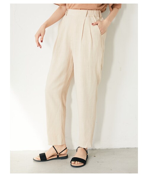 Green　Parks（グリーンパークス）の「【Special Price】・ELENCARE DUEレーヨン麻テーパードパンツ（パンツ・ベージュ/モカ/ミント・F）」の8枚目の写真