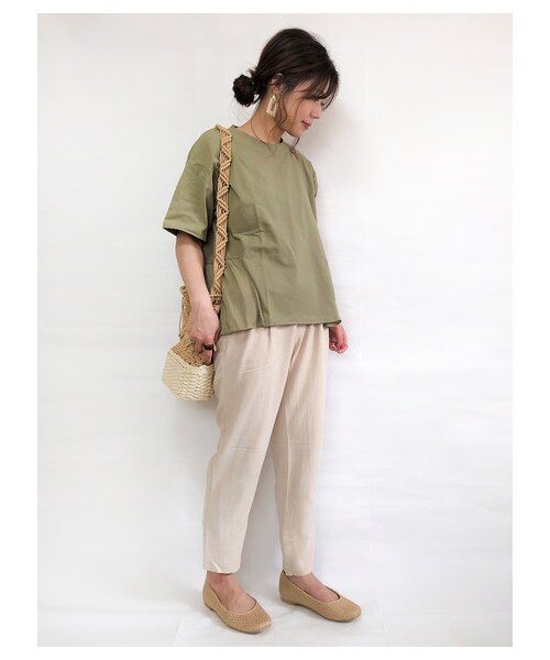 Green　Parks（グリーンパークス）の「【Special Price】・ELENCARE DUEレーヨン麻テーパードパンツ（パンツ・ベージュ/モカ/ミント・F）」の10枚目の写真