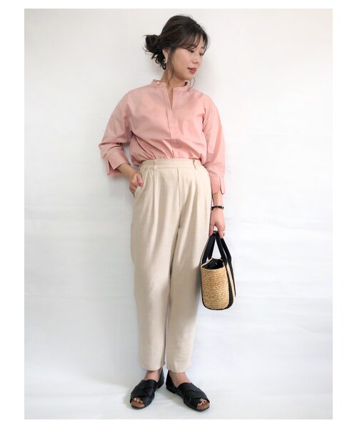 Green　Parks（グリーンパークス）の「【Special Price】・ELENCARE DUEレーヨン麻テーパードパンツ（パンツ・ベージュ/モカ/ミント・F）」の13枚目の写真