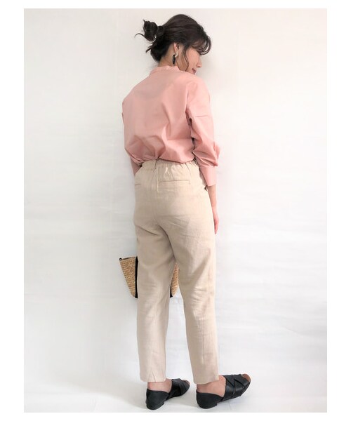 Green　Parks（グリーンパークス）の「【Special Price】・ELENCARE DUEレーヨン麻テーパードパンツ（パンツ・ベージュ/モカ/ミント・F）」の14枚目の写真