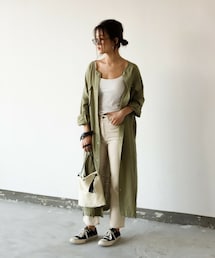 Auntie Rosa Holiday | ノーカラーウエスタンシャツワンピース(シャツワンピース)