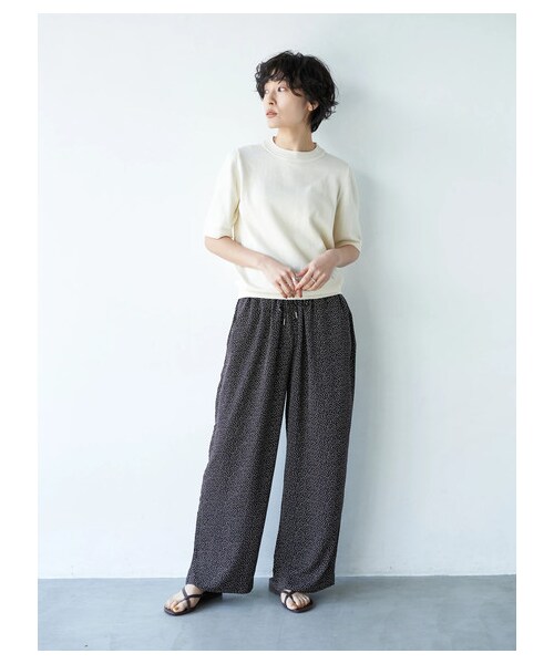 AMERICAN HOLIC（アメリカンホリック）の「ドロストとろみワイドパンツ（パンツ・モカ/マルチ/ストライプ/ドット/スモールフラワー/ビッグフラワー・M/L）」の17枚目の写真