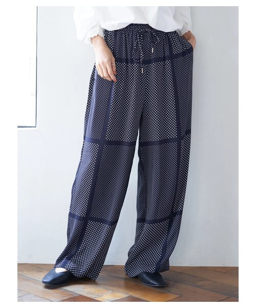 AMERICAN HOLIC（アメリカンホリック）の「ドロストとろみワイドパンツ（パンツ・モカ/マルチ/ストライプ/ドット/スモールフラワー/ビッグフラワー・M/L）」の22枚目の写真