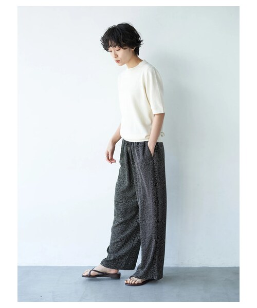 AMERICAN HOLIC（アメリカンホリック）の「ドロストとろみワイドパンツ（パンツ・モカ/マルチ/ストライプ/ドット/スモールフラワー/ビッグフラワー・M/L）」の15枚目の写真