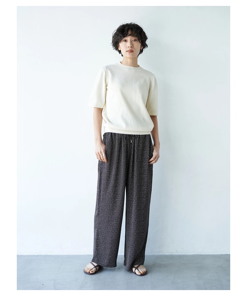 AMERICAN HOLIC（アメリカンホリック）の「ドロストとろみワイドパンツ（パンツ・モカ/マルチ/ストライプ/ドット/スモールフラワー/ビッグフラワー・M/L）」の16枚目の写真