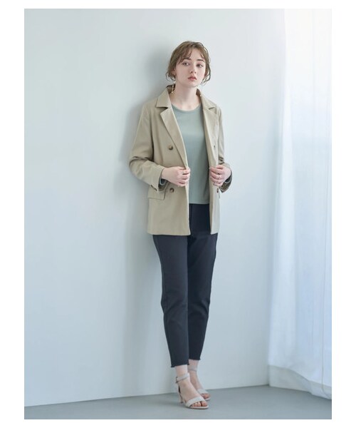 earth music&ecology（アースミュージックアンドエコロジー）の「【Special Price】スキスキスキニーフリンジクロップド(カラー)（パンツ・オフホワイト/ブラック・S/M/L）」の9枚目の写真