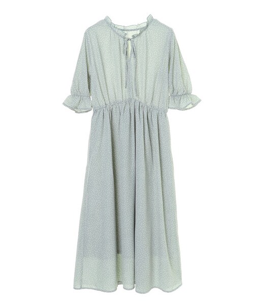 earth music&ecology(アースミュージックアンドエコロジー)の「ドットネックリボンワンピース(ワンピース/ドレス・オフホワイト/ブラック/ミント・F)」の11枚目の写真