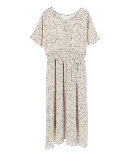 earth music&ecology(アースミュージックアンドエコロジー)の「ウエスト切替えワンピース(ワンピース/ドレス・ブラック/ライトベージュ/サックスブルー・F)」の2枚目の写真