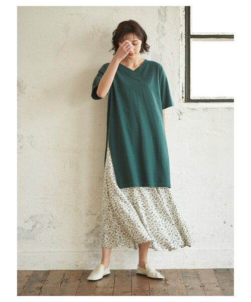 earth music&ecology（アースミュージックアンドエコロジー）の「【Special Price】綺麗フレアスカート（スカート・アイボリー/ベージュ/ネイビー/ドット/フラワーベージュ/フラワーブラック・F）」の9枚目の写真