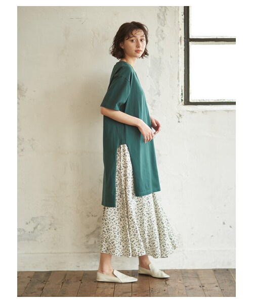 earth music&ecology（アースミュージックアンドエコロジー）の「【Special Price】綺麗フレアスカート（スカート・アイボリー/ベージュ/ネイビー/ドット/フラワーベージュ/フラワーブラック・F）」の11枚目の写真