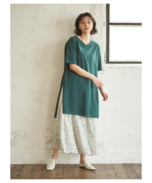 earth music&ecology（アースミュージックアンドエコロジー）の「【Special Price】綺麗フレアスカート（スカート・アイボリー/ベージュ/ネイビー/ドット/フラワーベージュ/フラワーブラック・F）」の10枚目の写真