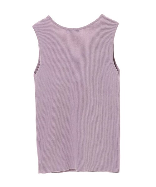 earth music&ecology（アースミュージックアンドエコロジー）の「【Special Price】オーガニックコットンヘンリーボタンニットタンク（トップス・ブラック/ライトベージュ/ベージュ/モカ/ミント/ラベンダー・S/M）」の2枚目の写真