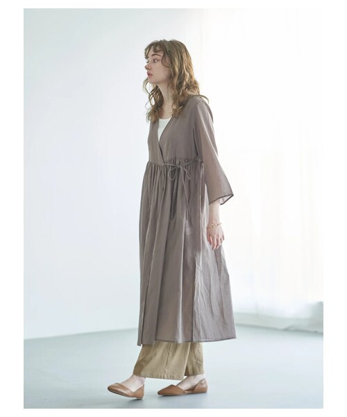 earth music&ecology（アースミュージックアンドエコロジー）の「【Special Price】めちゃはきやす麻混ワイドパンツ（パンツ・ベージュ/ネイビー/エクリュー/チェック・M/L）」の9枚目の写真