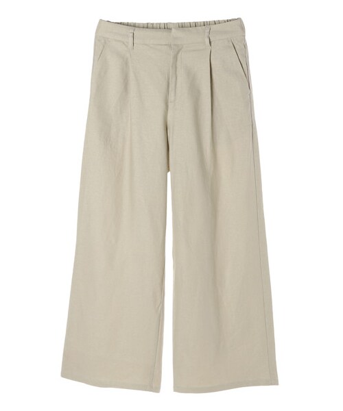 earth music&ecology（アースミュージックアンドエコロジー）の「【Special Price】めちゃはきやす麻混ワイドパンツ（パンツ・ベージュ/ネイビー/エクリュー/チェック・M/L）」の22枚目の写真