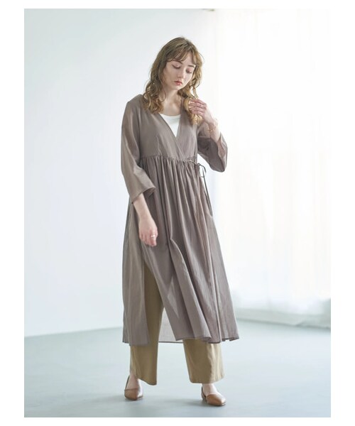 earth music&ecology（アースミュージックアンドエコロジー）の「【Special Price】めちゃはきやす麻混ワイドパンツ（パンツ・ベージュ/ネイビー/エクリュー/チェック・M/L）」の10枚目の写真