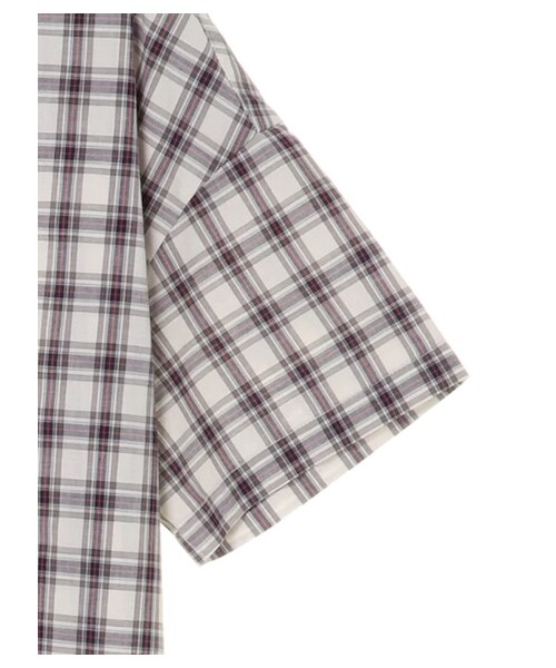 earth music&ecology（アースミュージックアンドエコロジー）の「【Special Price】40キャンブリック半袖2wayシャツ（トップス・アイボリー/ネイビー/チェックネイビー/チェックベージュ/チェックブラック/チェックアイボリー・F）」の18枚目の写真