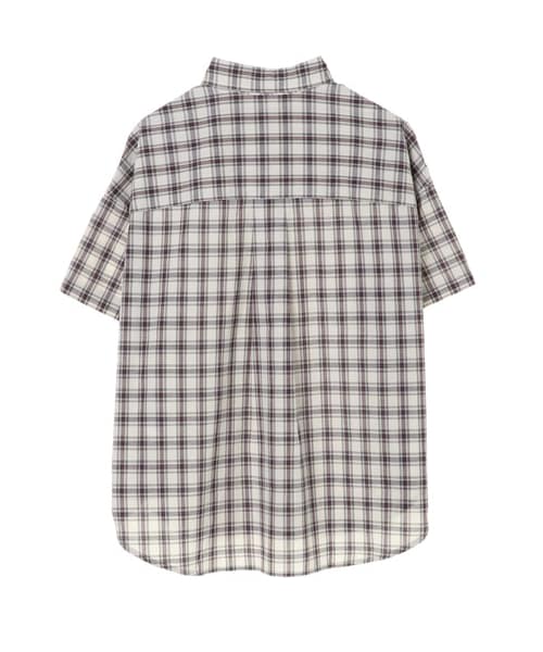 earth music&ecology（アースミュージックアンドエコロジー）の「【Special Price】40キャンブリック半袖2wayシャツ（トップス・アイボリー/ネイビー/チェックネイビー/チェックベージュ/チェックブラック/チェックアイボリー・F）」の16枚目の写真