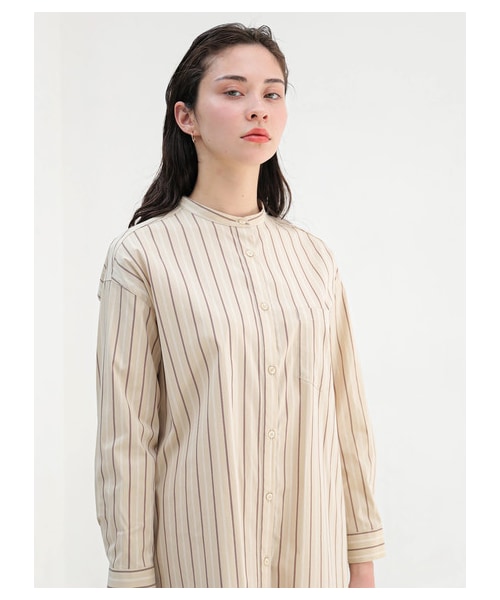 YECCA VECCA(イェッカヴェッカ)の「【Special Price】・ストライプ柄シャツワンピース(ワンピース/ドレス・オフホワイト/ベージュ・F)」の8枚目の写真