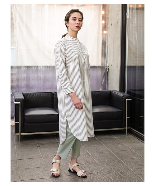 YECCA VECCA(イェッカヴェッカ)の「【Special Price】・ストライプ柄シャツワンピース(ワンピース/ドレス・オフホワイト/ベージュ・F)」の3枚目の写真