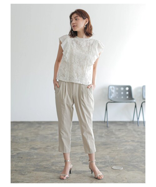 YECCA VECCA(イェッカヴェッカ)の「【Special Price】P.2wayストレッチタックパンツ(パンツ・ライトベージュ/イエロー/ブルーグリーン/ネイビー・S/M)」の2枚目の写真