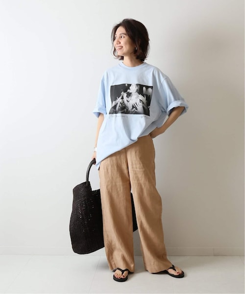 FRAMeWORK(フレームワーク)の「リネンツイルセミワイドパンツ◆(その他・ブラック/36/38/40)」の4枚目の写真