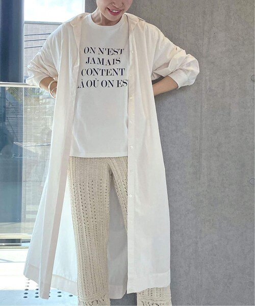 IENA（イエナ）の「コットンシルクロングシャツワンピース