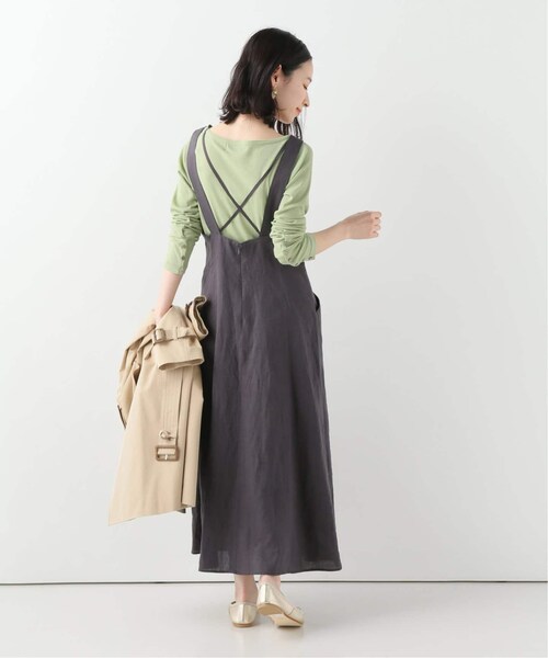 SLOBE IENA（スローブイエナ）の「ランダムストラップリネンワンピース 