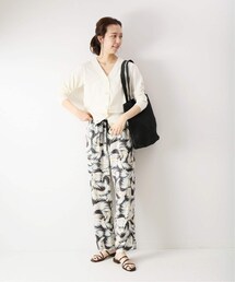 【新品未使用】Spick & Span リーフプリントリラックスパンツ Spick & Span - 22SS Spick & Span リーフプリント リラックス