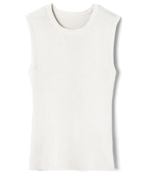 GRL（グレイル）の「リブニットタンクトップ（タンクトップ・レディース・ベージュ/オフホワイト/ラベンダー/ピンク/イエロー/ブラック・M）」の2枚目の写真