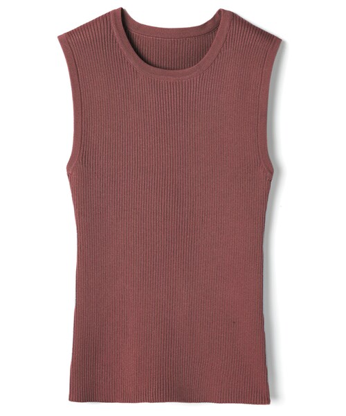 GRL（グレイル）の「リブニットタンクトップ（タンクトップ・レディース・ベージュ/オフホワイト/ラベンダー/ピンク/イエロー/ブラック・M）」の6枚目の写真