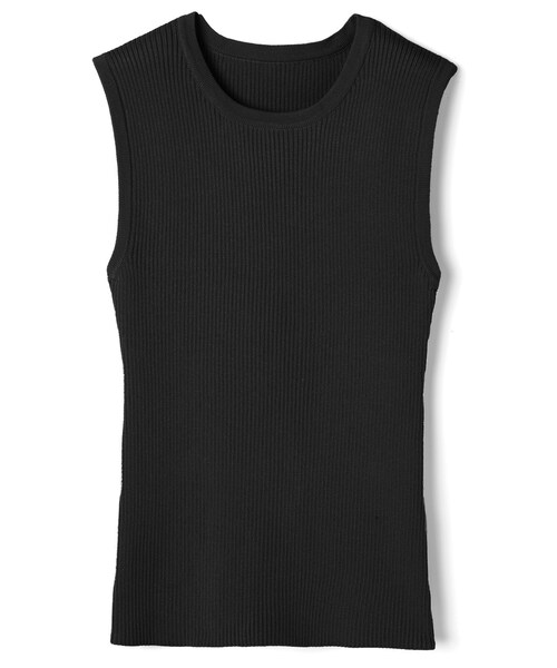 GRL（グレイル）の「リブニットタンクトップ（タンクトップ・レディース・ベージュ/オフホワイト/ラベンダー/ピンク/イエロー/ブラック・M）」の3枚目の写真