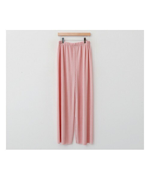 fd style（エフディ スタイル）の「ウエストゴムプリーツロングワイドパンツ（その他パンツ・レディース・화이트/블랙/핑크/베이지/그외/그린/블루・F(44-66)）」の6枚目の写真