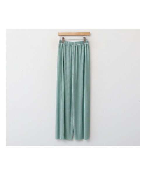 fd style（エフディ スタイル）の「ウエストゴムプリーツロングワイドパンツ（その他パンツ・レディース・화이트/블랙/핑크/베이지/그외/그린/블루・F(44-66)）」の4枚目の写真