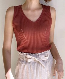 DHOLIC | 2WAYリブVネックスリーブレス(タンクトップ)