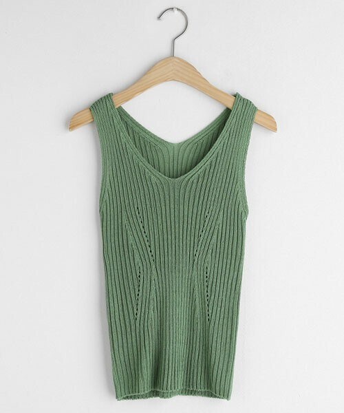 DHOLIC（ディーホリック）の「2WAYリブVネックスリーブレス（タンクトップ・レディース・ブラウン/レッド/オレンジ/ホワイト/ベージュ/グリーン/その他/ブラック・FREE）」の8枚目の写真