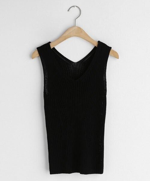 DHOLIC（ディーホリック）の「2WAYリブVネックスリーブレス（タンクトップ・レディース・ブラウン/レッド/オレンジ/ホワイト/ベージュ/グリーン/その他/ブラック・FREE）」の3枚目の写真