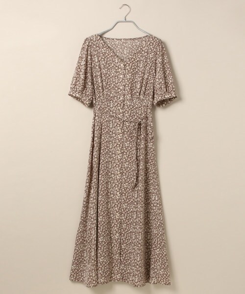 mysty woman（ミスティウーマン）の「フラワー5分袖マキシワンピース（ワンピース/ドレス・レディース・アイボリー/ブラック/ブラウン・F）」の12枚目の写真