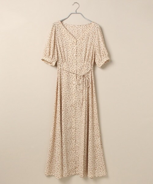 mysty woman（ミスティウーマン）の「フラワー5分袖マキシワンピース（ワンピース/ドレス・レディース・アイボリー/ブラック/ブラウン・F）」の11枚目の写真