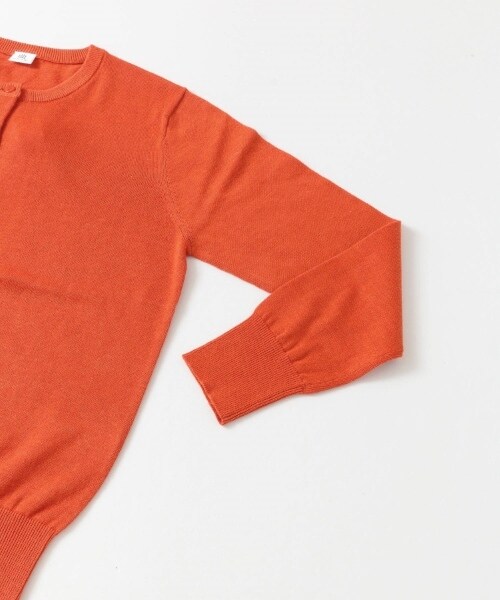 KBF（ケイビーエフ）の「illi 亞麻混紡圓領開襟衫（トップス・レディース・淺膚色/橘色/淺綠色/黑色・one）」の12枚目の写真